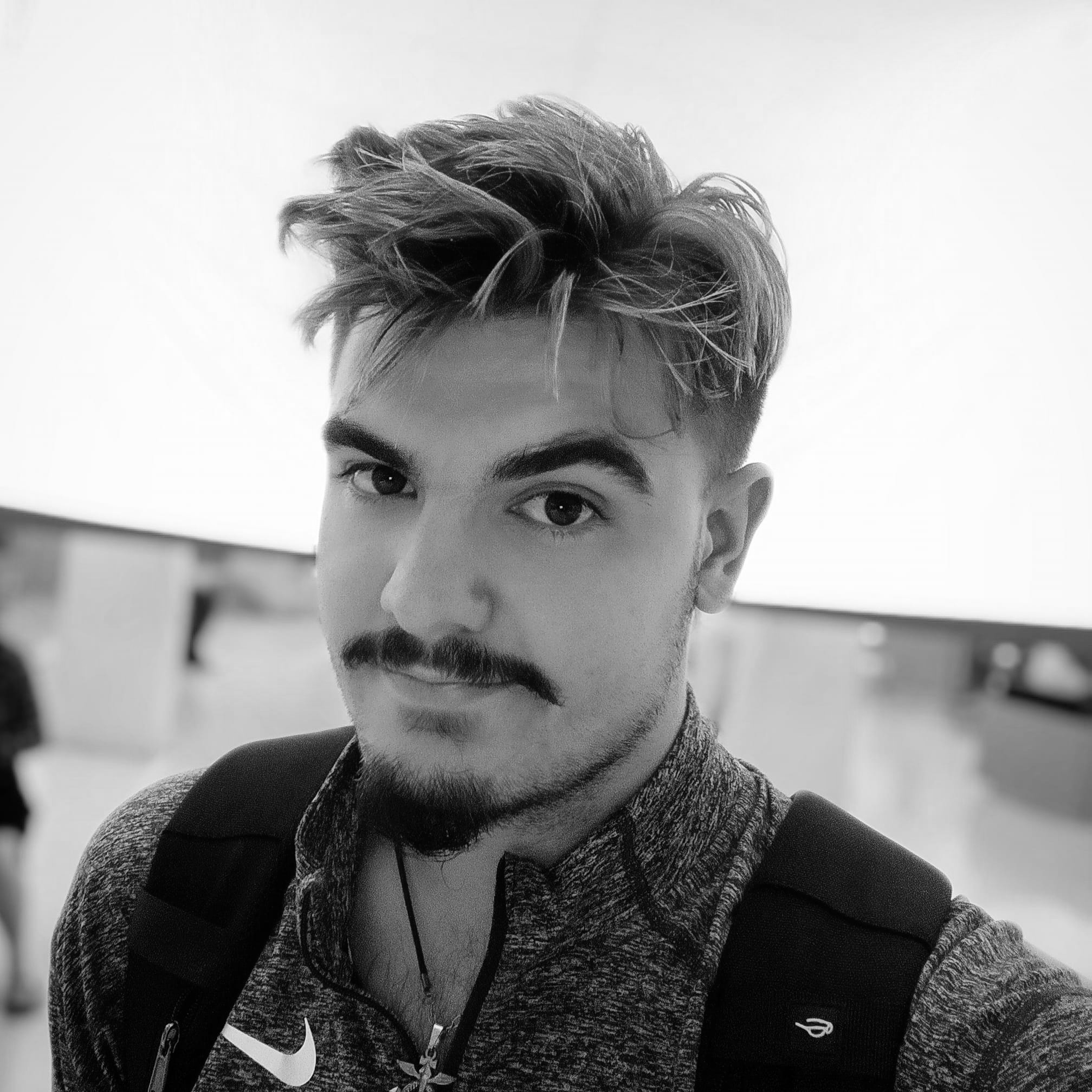 Immagine di eros rizzotto nel museo della scienza a londra in bianco e nero